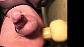 Prostate Milking with Huge 13 inch Dildo