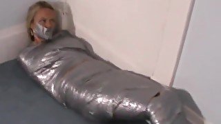 Blonde Girl Wrapped Up Mummification