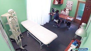 Redhead MILF with natural boobs gets drilled by her doctor