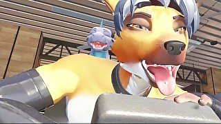 POV Fucking Your Femboy Fox in a Public Gym