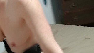 Sexy redhead sucking bf dick then fucks from behind.