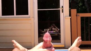 Cumming While Outside Tanning