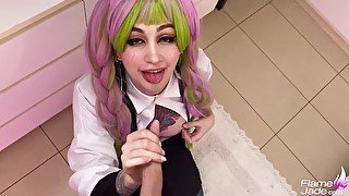 Mitsuri Kanroji Deep Sucking Dick Obanai Iguro and Fucking - Cosplay