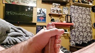 POV Daddy's alone time slow motion cumshot