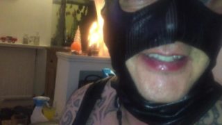 Latex slave licks cum off femdoms boots