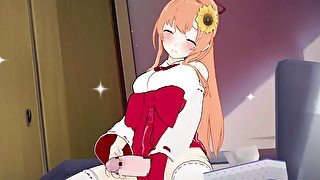 【にじさんじ 本間ひまわり(巫女)】本間ひまわり(巫女)がふたなりオナニーで絶頂するだけ