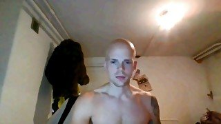 Bald Dude Jerks Off on Cam Sex Skype