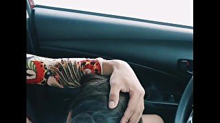 Perfect Big Ass Fuck in Front seat- Car sex on Public Road  Cumming2Ph