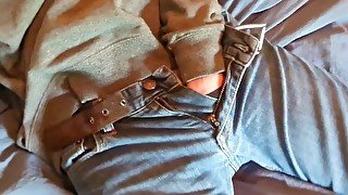 Loud orgasm with my hand in my jeans