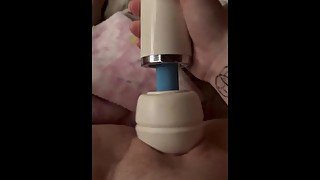 tboy makes himself cum with hitachi