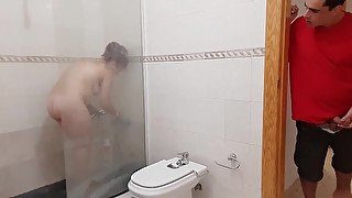 MY BUSTY STEPMOM CATCHES ME MASTURBATING WHEN SHE WAS TAKING A SHOWER AND LUCKILY...