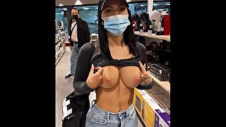 italian girl flashing big boobs in public - compilation part 2