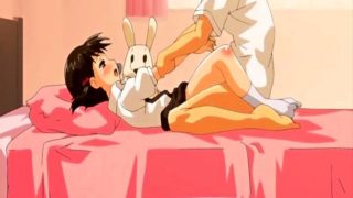 Pigtailed hentai cutie spreads her legs and gets fucked deep