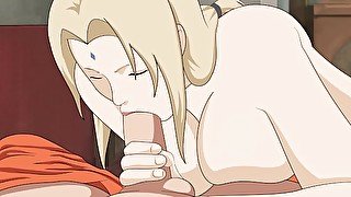 Tsunade Gives Naruto a Deep Blowjob (Hentai)