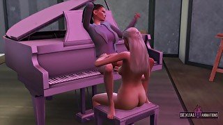 Piano Class Ends in Lesbian Sex, My Student Tastes My Big Plastic Cock - Sexual Hot Animations