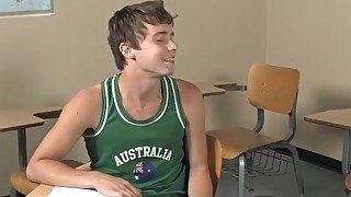 Ass fucking in classroom with twink gays