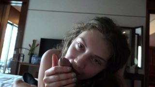 Buxom brunette teen welcomes a POV cock deep in her snatch