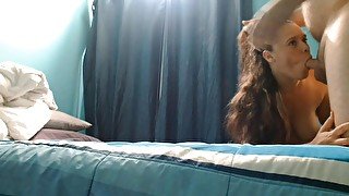 surprised my step brother with a blowjob, he bends me over and fucks me hard.