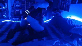 Raver Femboy Fucks Ass with Glowsticks