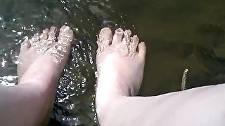 Soaking Feet in Natural Creek