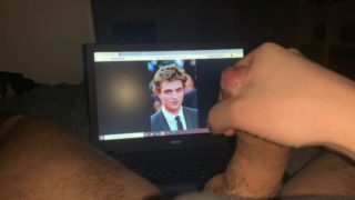 Jerk off on Robert Pattinson and cum