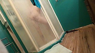 spying on wife in shower, caught masturbating voyeur big vibrator