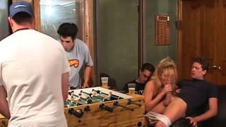 Slutty Trinity Maxx sucks, fucks, gets a DP and eats cum in the frat house