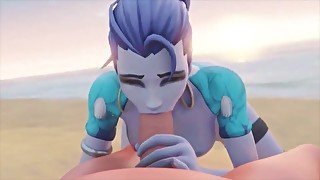 Widowmaker Sucking Dick On The Beach