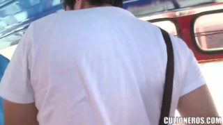 Winsome Czech teenage slut Mia Manarote in public place