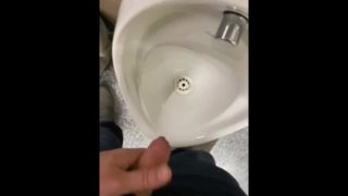 Wanking  in public toilets nearly got caught 