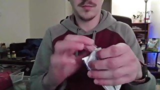 Nerd Opening a Pack of Trading Cards