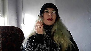 stepsister smokes before sex