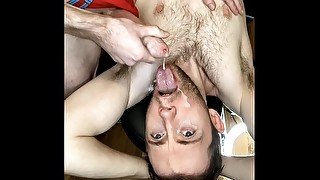 Bareback breeding and cum swallow