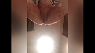 Slut dancing in fishnets