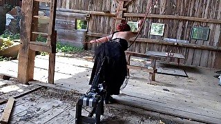 Tied Up And Fucked By Machine In Barn