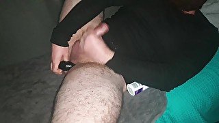 Jerking myself off with a cumshot and dildo in my ass