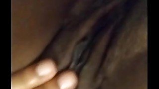 Ebony piscean slut teasing pink pussy