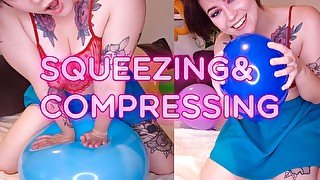 Balloons squeezing&compressing. No popping