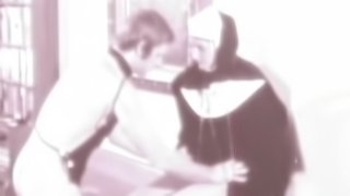 Horny nun enjoying large cock