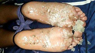 Foot Torture - Male feet tied and tortured with candle wax