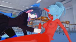 Panty & Stocking with Garterbelt Hentai 3D - Stocking x Kneesocks (Futa)