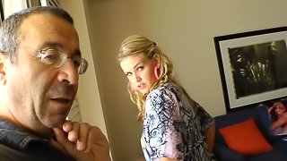 Attractive blonde with long hair getting superb rim job before masturbating in reality shoot