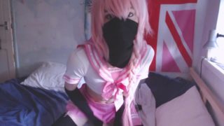 Cute little femboy squirts a load