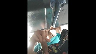 masturbating in the bus, public latin exhib