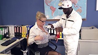 Mature boss Lana Vegas wants some big black cock