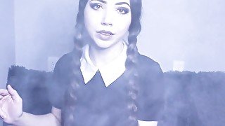 Wednesday Addams blowjob dildo fuck facial - lilcanadiangirl