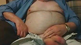 Hairy Grandpa Bear Fondling His Cock