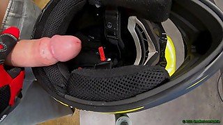 Cumshot in Fox MX Helmet