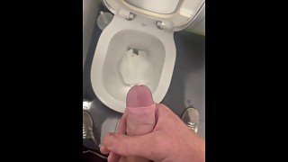 Quick stop in public toilet for a piss with my hard cock