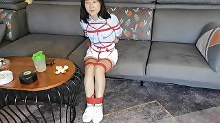 Chinese Girl Bondage With White Shoes